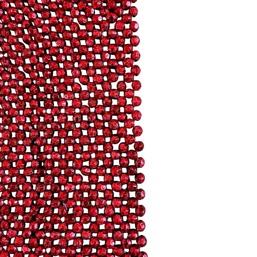 Tahari RED Beaded Table Runner Centerpiece 13x36 Luxe Holiday Glam Decor New